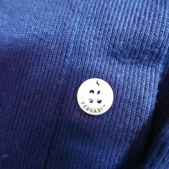 Vintage Ferrari Polo Shirt Medium  Blue Solid Embroidered 1995 - Picture 4 of 8